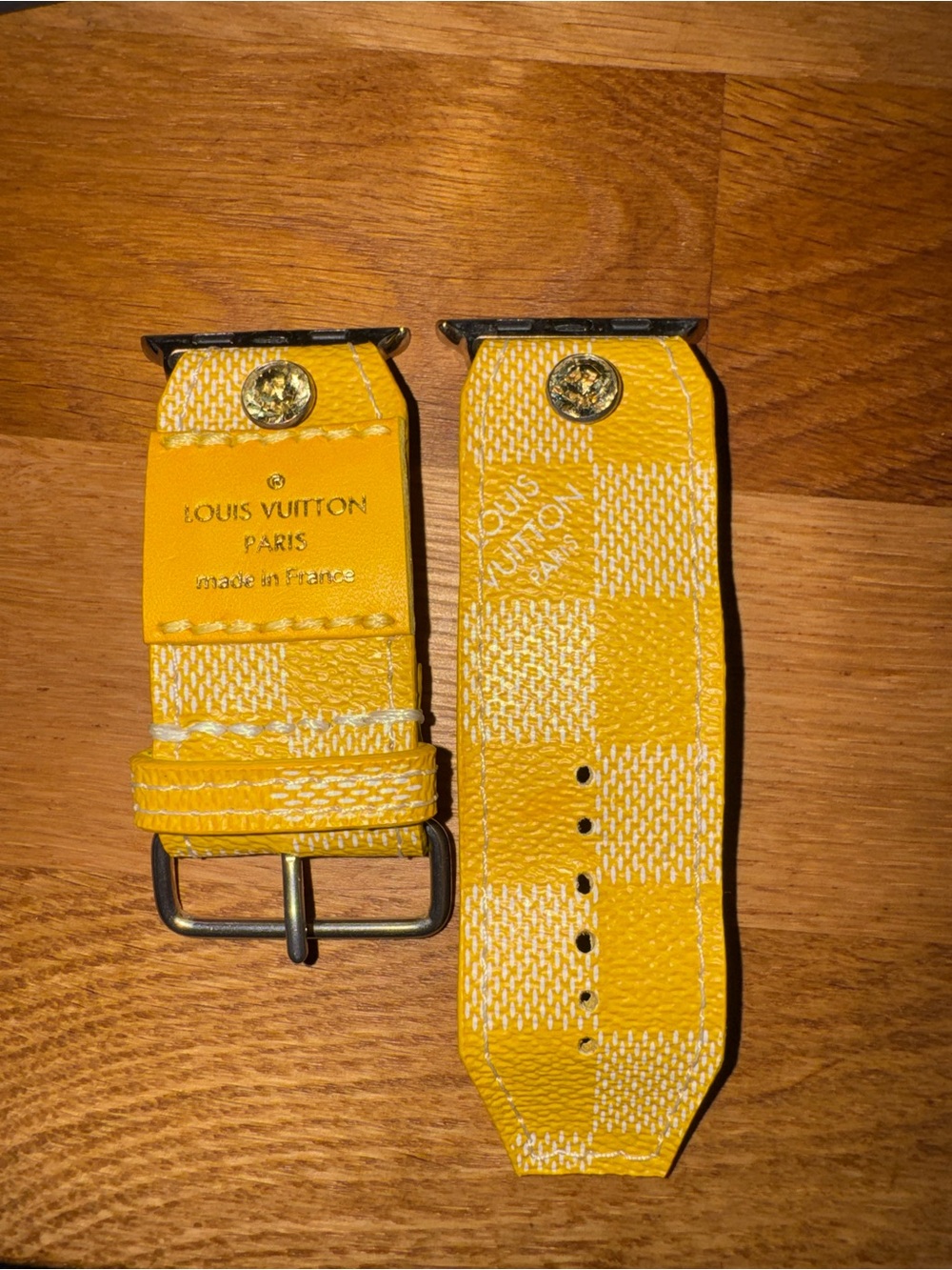 Louis Vuitton Yellow Damier Apple Watch Band ONLY